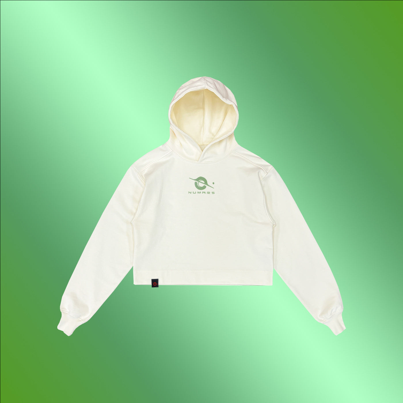 NuMars Woman's Premium Crop-Top Hoodie (Cream)