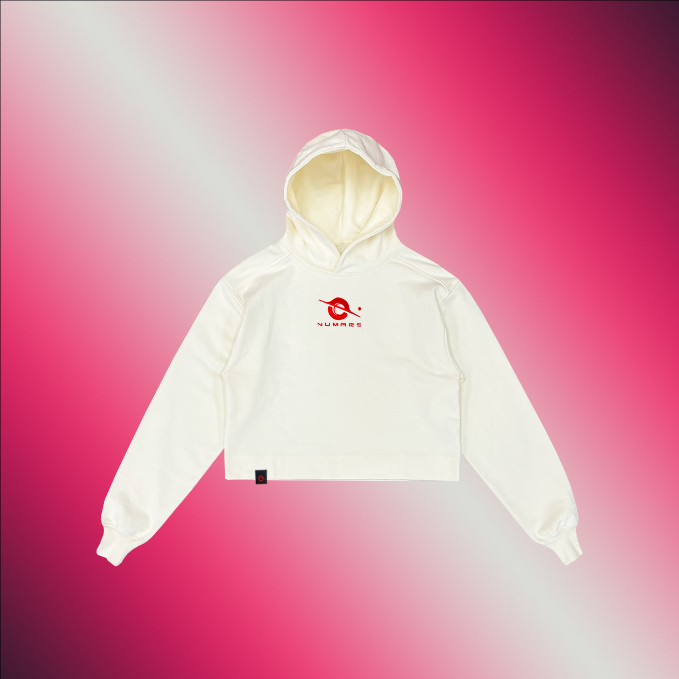 NuMars Woman's Premium Crop-Top Hoodie (Cream)